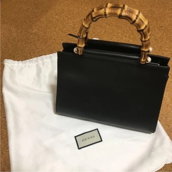 Gucci Handbags - Gucci Black Bamboo Handle Bag
